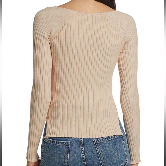 NWOT Jonathan SIMKHAI Sammy Traveling Rib Bustier Long-Sleeve T-Shirt - Picture 3 of 14